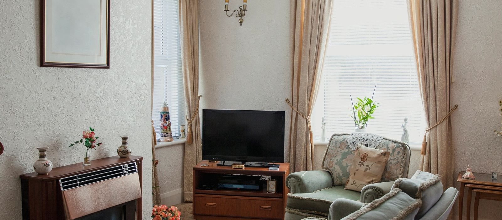 Warm residential care home living room